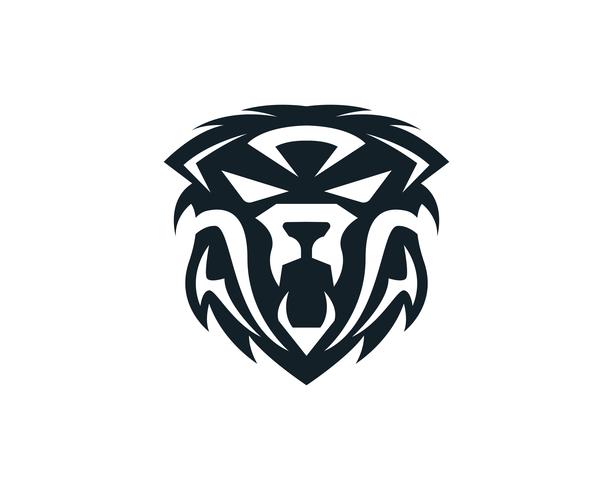 Tiger head logo mascot on white background vector