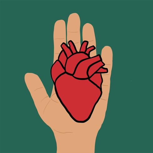 HAND WITH HEART vector