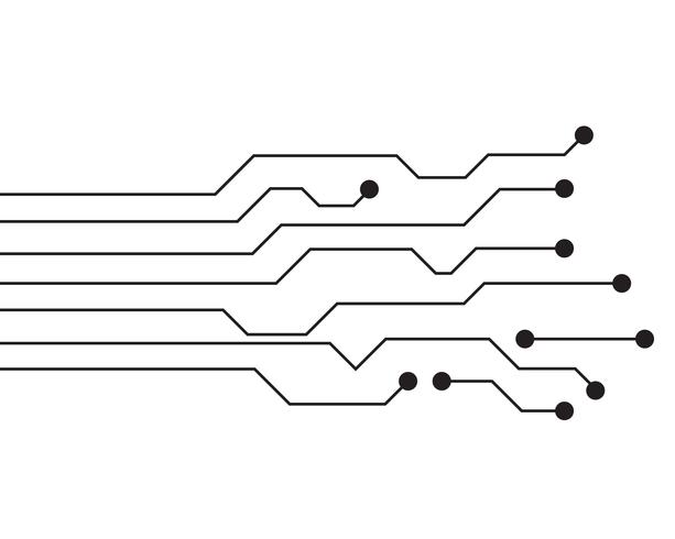 Ilustración de circuito diseño logo y símbolos vector