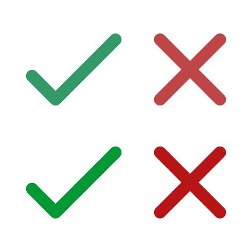 Correct and Wrong Icon Logo Template - Check Mark and Cross ...