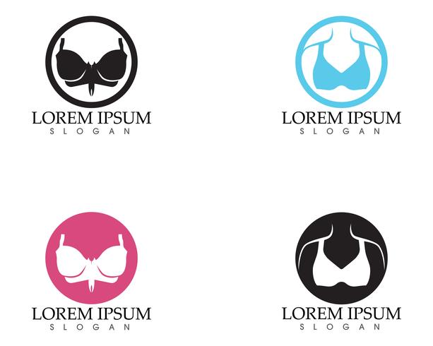Set of different push up bras isolated over vector