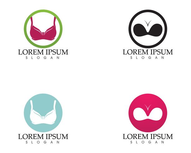 Set of different push up bras isolated over vector