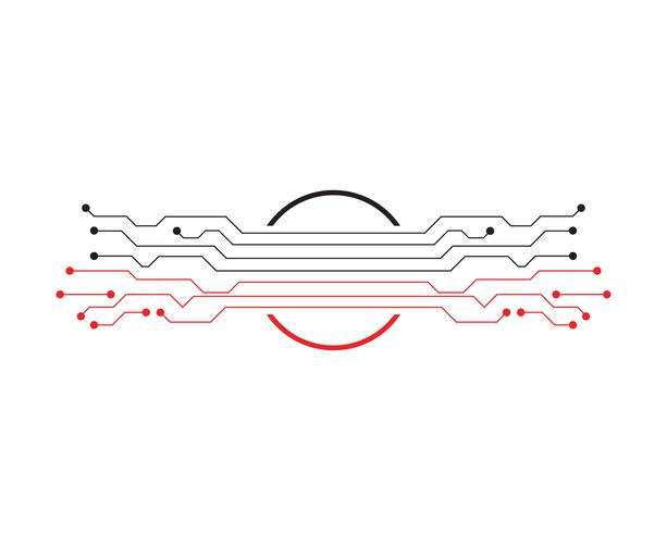 Ilustración de circuito diseño logo y símbolos vector