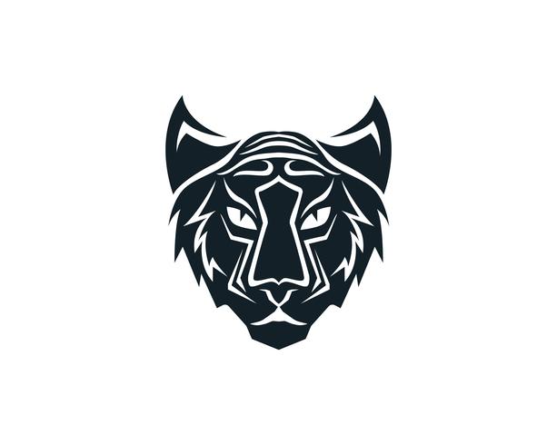 Tiger head logo mascot on white background vector