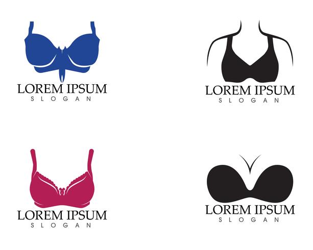 Set of different push up bras isolated over vector