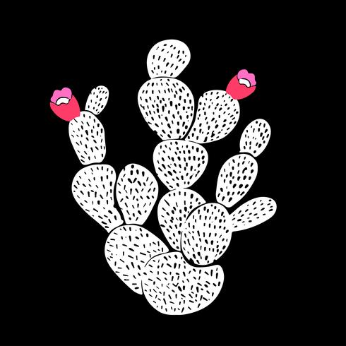 Dibujado a mano patrón sin costuras decorativas con cactus. en estilo escandinavo. Diseño tropical de moda para textil. vector