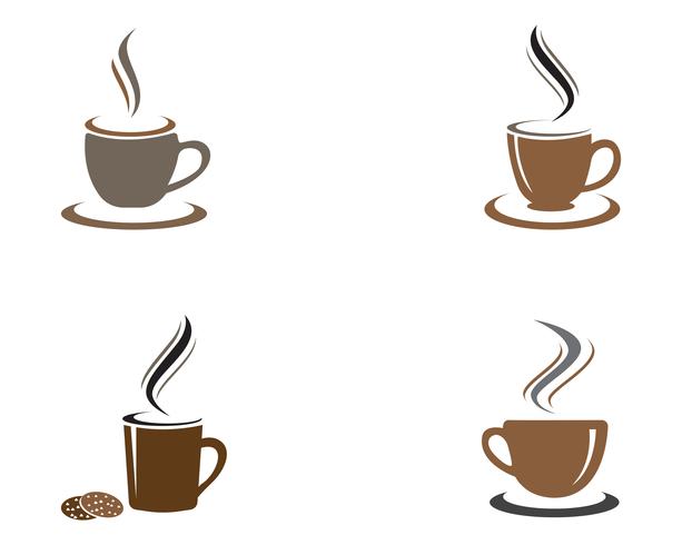 Taza de café Logo plantilla vector icono diseño