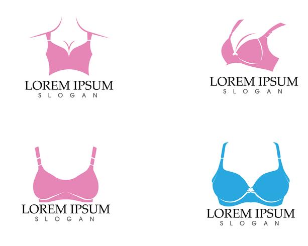 Set of different push up bras isolated over vector