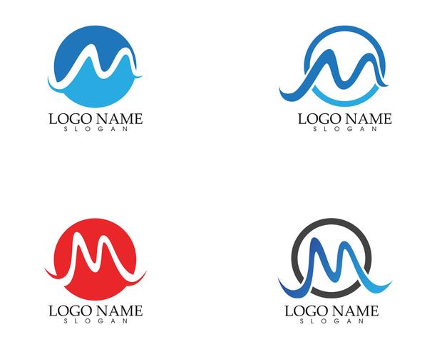M letter wave Logo Template vector illustration