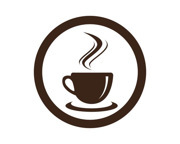 Taza de café Logo plantilla vector icono diseño