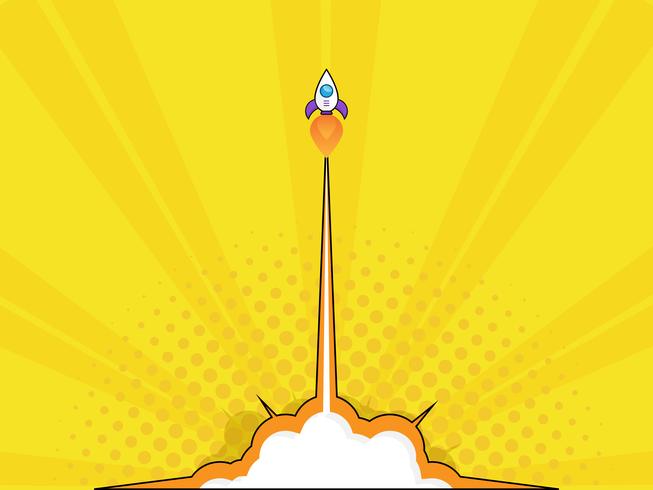 rocket launch start up concept  vector