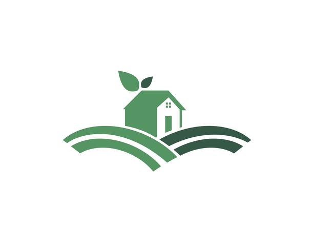Inicio hoja verde naturaleza logo vector
