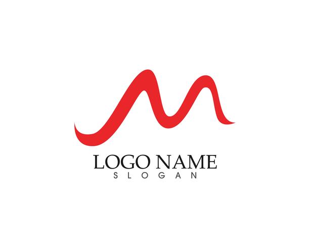 M letter wave Logo Template vector illustration