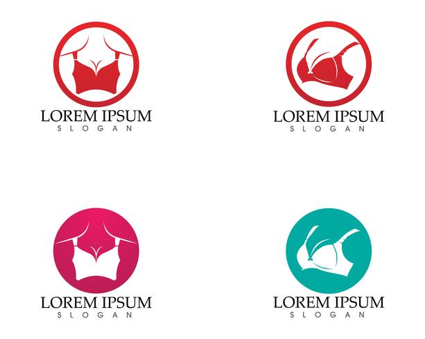 Set of different push up bras isolated over vector