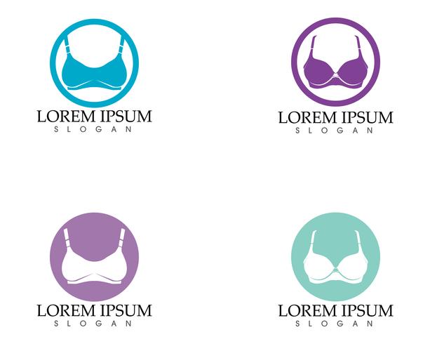 Set of different push up bras isolated over vector