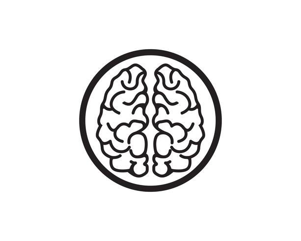 Plantilla de logotipo de cerebro e iconos de símbolos vector