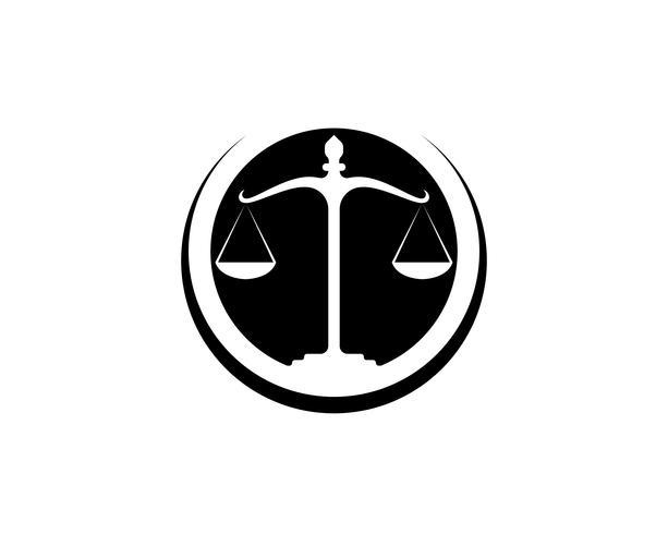 Aplicación de iconos de logotipo y símbolos de abogado de justicia vector