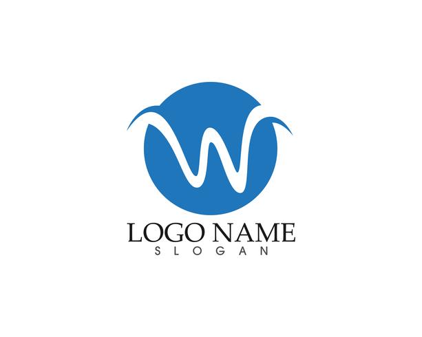 W letter wave Logo Template vector illustration