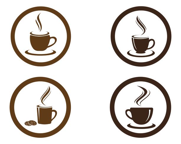 Taza de café Logo plantilla vector icono diseño