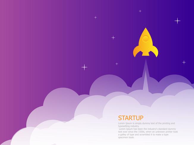 startup landing page rocket launcher  vector