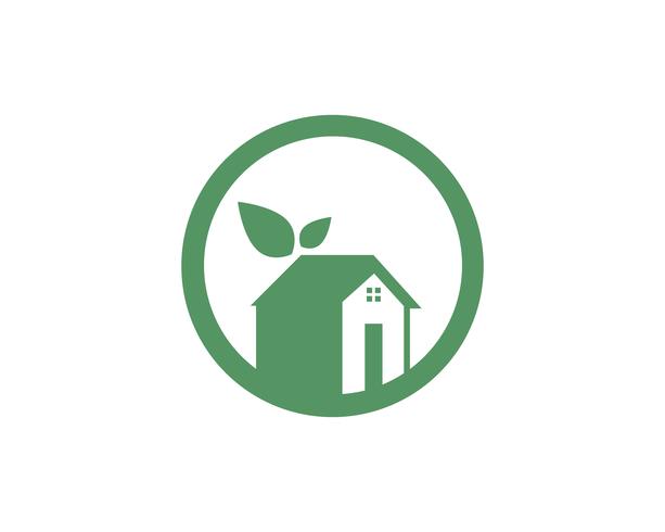 Home leaf green nature logo  vector
