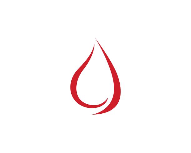 Plantilla de símbolos y logotipo rojo sangre caída. vector