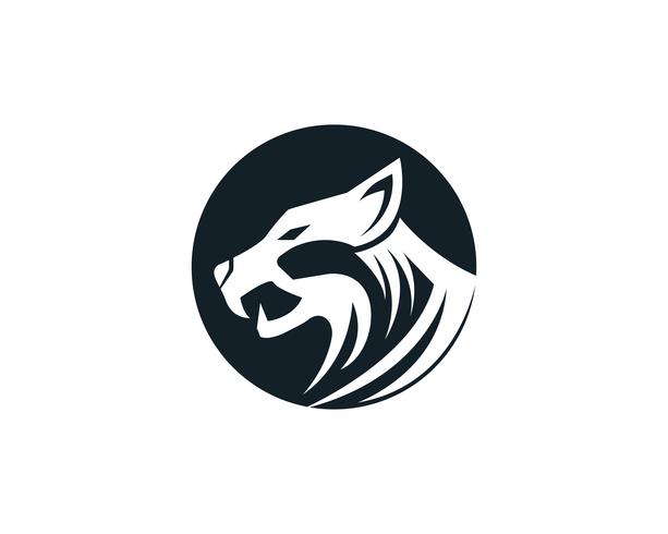 Mascota de logotipo de cabeza de tigre sobre fondo blanco vector