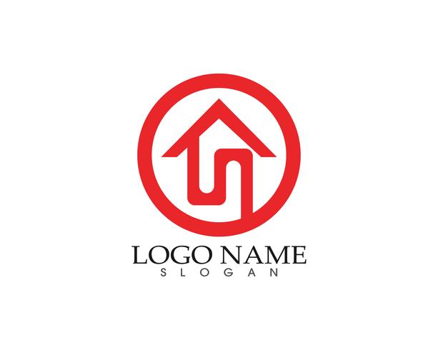Plantilla de los iconos de inicio edificios logo y símbolos vector