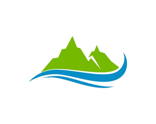 Mountain and water Logo Business Template Vector