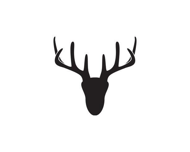 Head deer animals logo black silhouete icons vector
