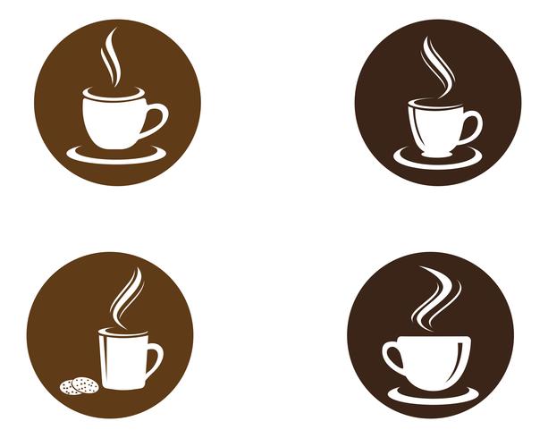 Taza de café Logo plantilla vector icono diseño