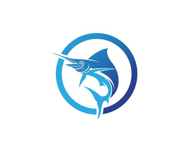 Marlin jump fish logo and symbols icon vector