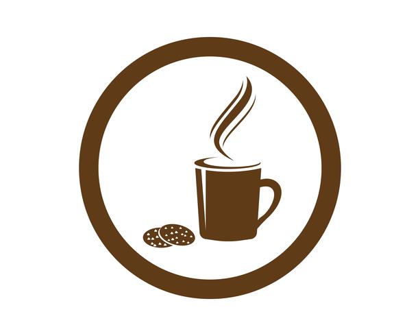 Taza de café Logo plantilla vector icono diseño