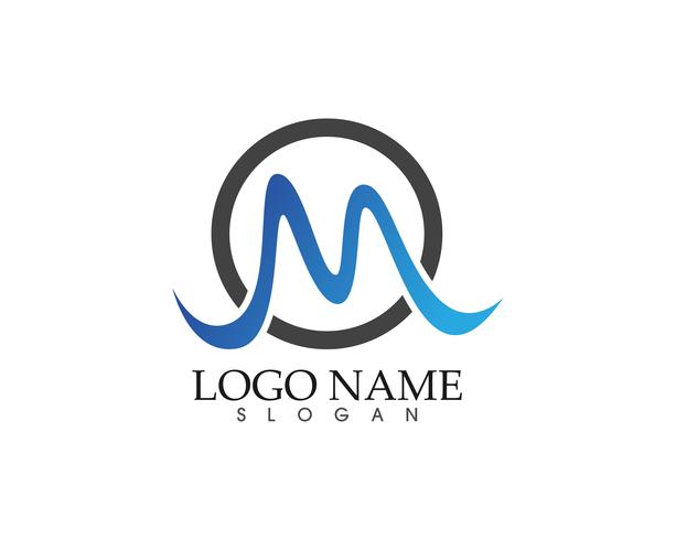 M letter wave Logo Template vector illustration