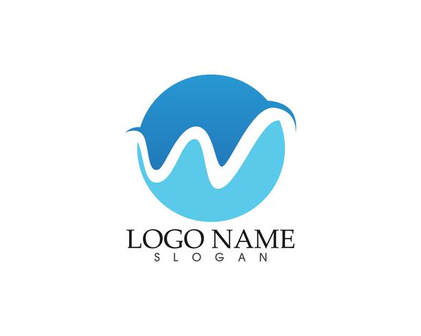 W letter wave Logo Template vector illustration