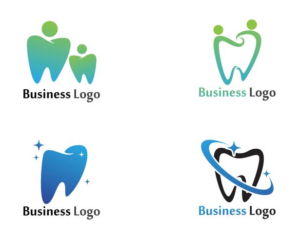 Logotipo dental y plantilla de vector de símbolos