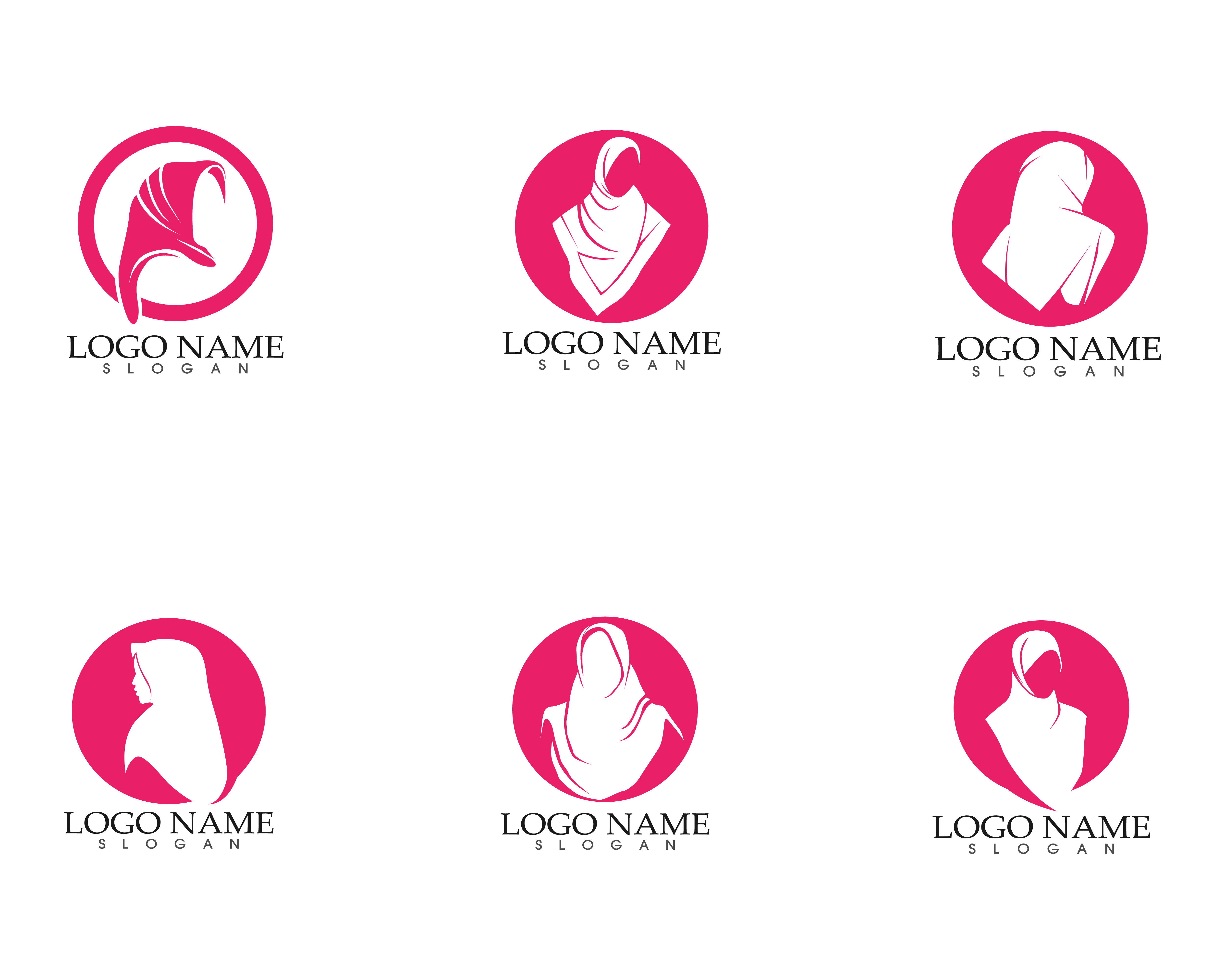 Hijab Woman Silhouette Logo And Symbols 585591 Vector Art At Vecteezy