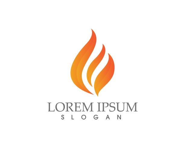 Plantilla de los iconos de logotipo y símbolos de la naturaleza de la llama de fuego ... vector