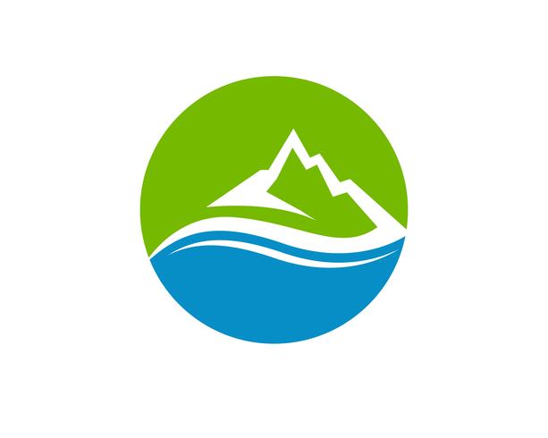 Mountain and water Logo Business Template Vector