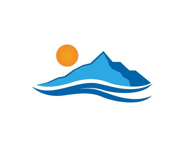 Mountain and water Logo Business Template Vector