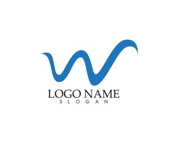 W letter wave Logo Template vector illustration