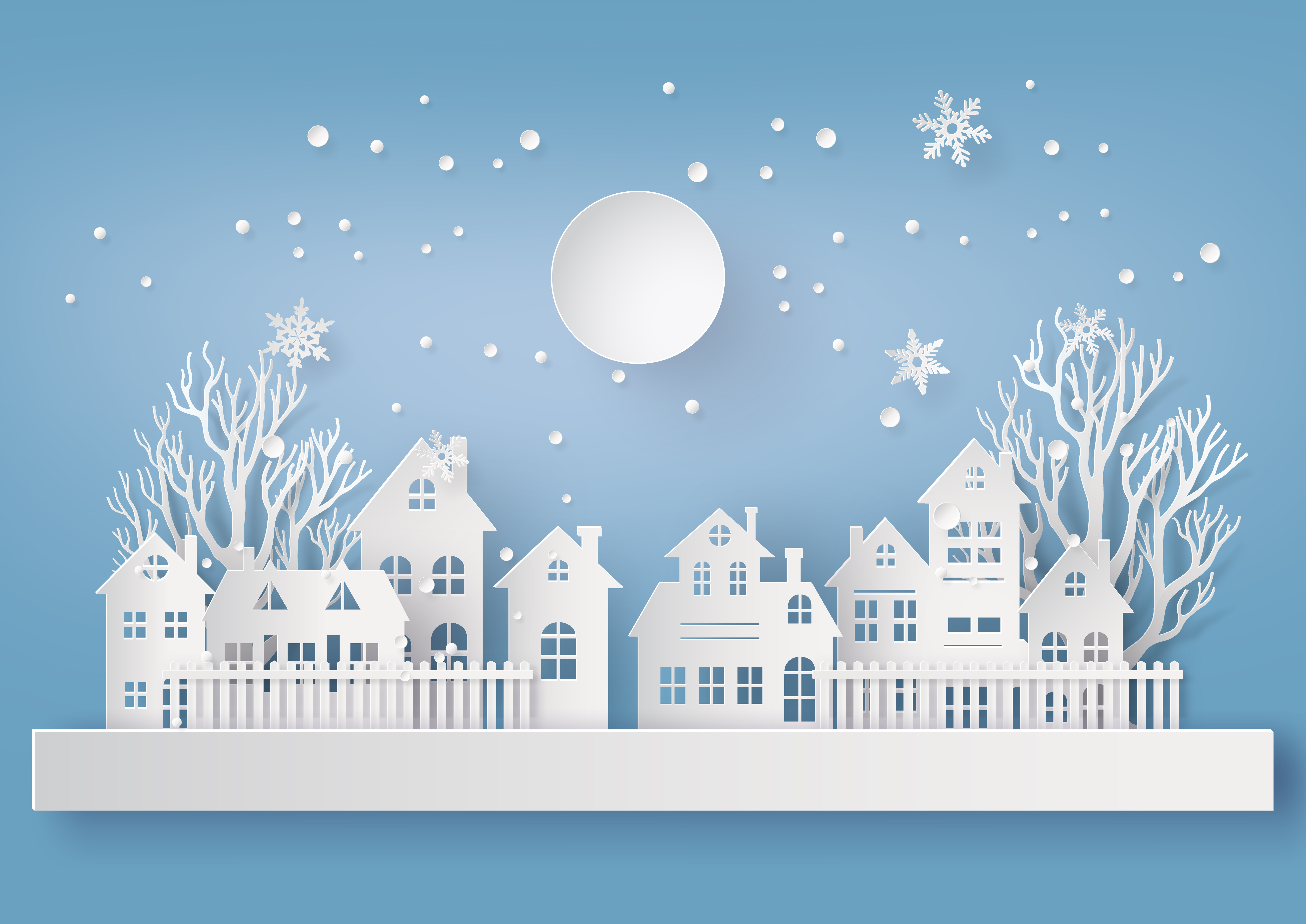 Download Winter Snow Urban Countryside Landscape - Download Free Vectors, Clipart Graphics & Vector Art