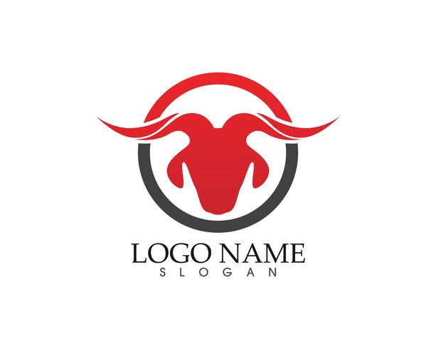 Aplicación de iconos de logotipo y símbolos de cuerno de cabra vector