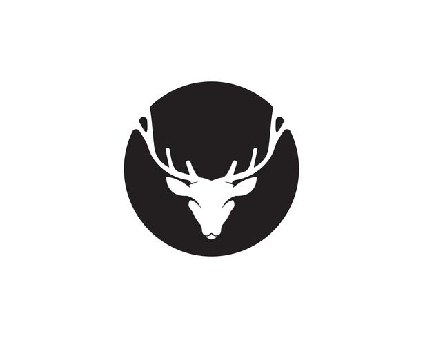 Head deer animals logo black silhouete icons vector