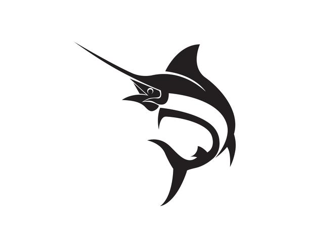 Icono de logo y símbolos de Marlin Jump Fish vector