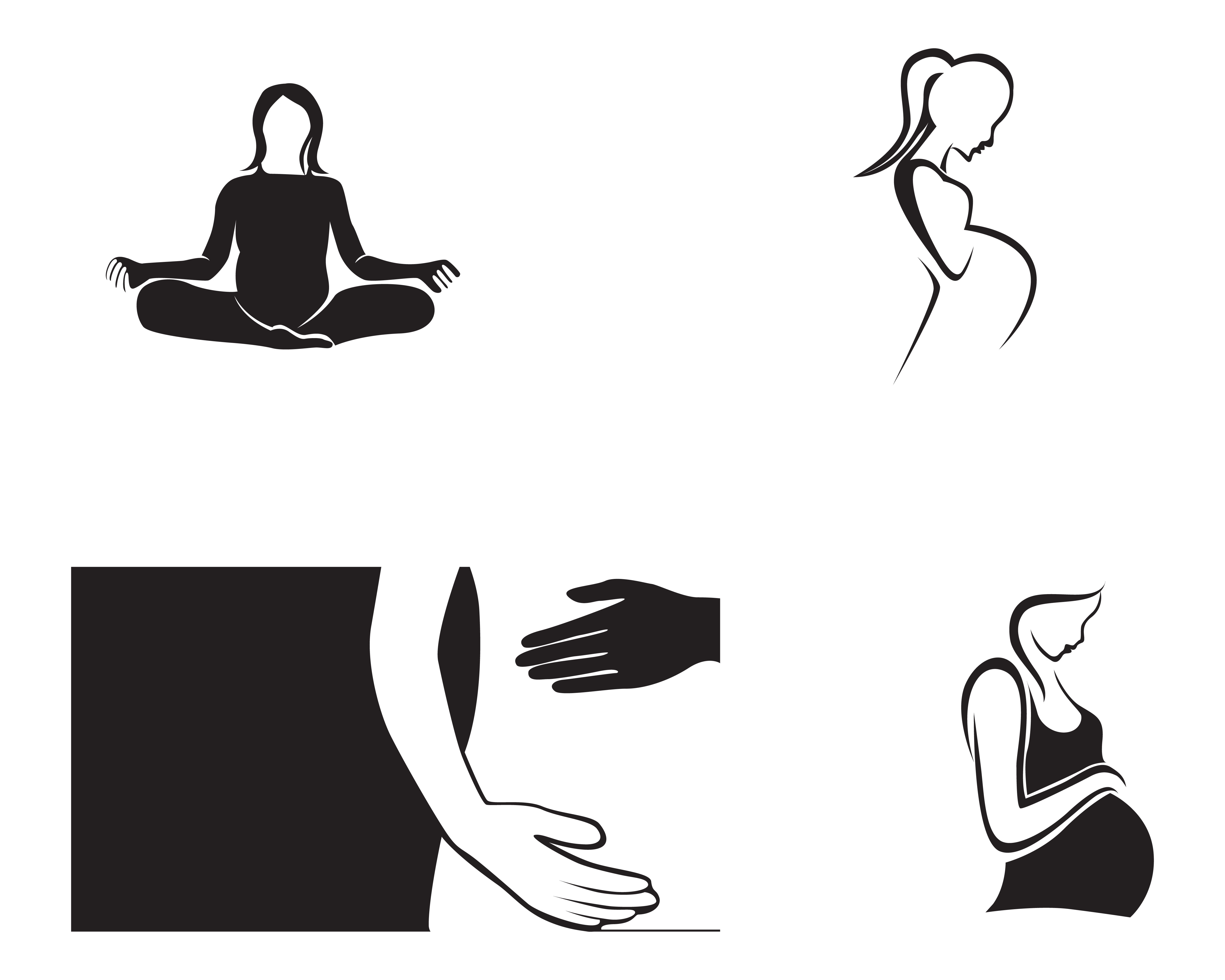 Download pregnant woman line art symbols template vector - Download ...