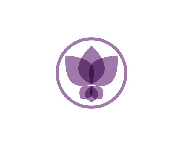 Signo de flor de loto para bienestar, spa y yoga vector