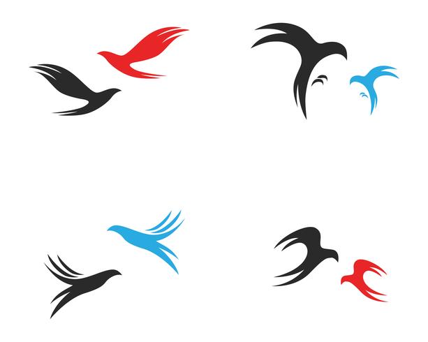 pájaro mosca signo abstracto plantilla iconos vector