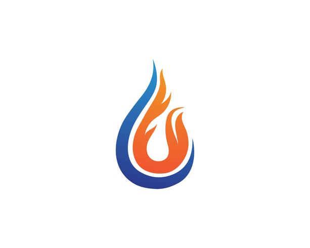 Water drop and fire logo template illustration vector