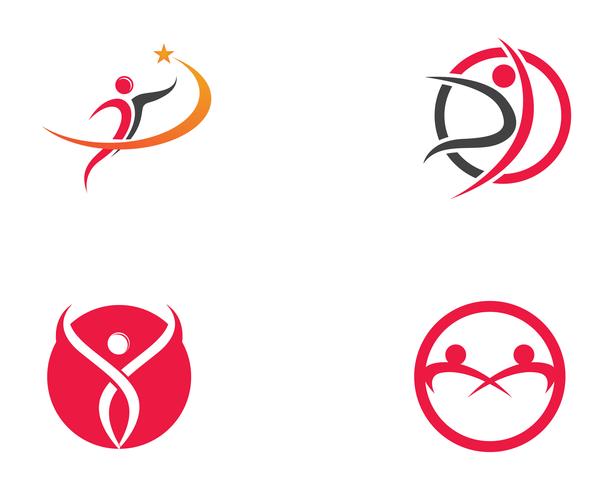 Iconos de plantilla de logotipo y símbolos de personas de salud vector